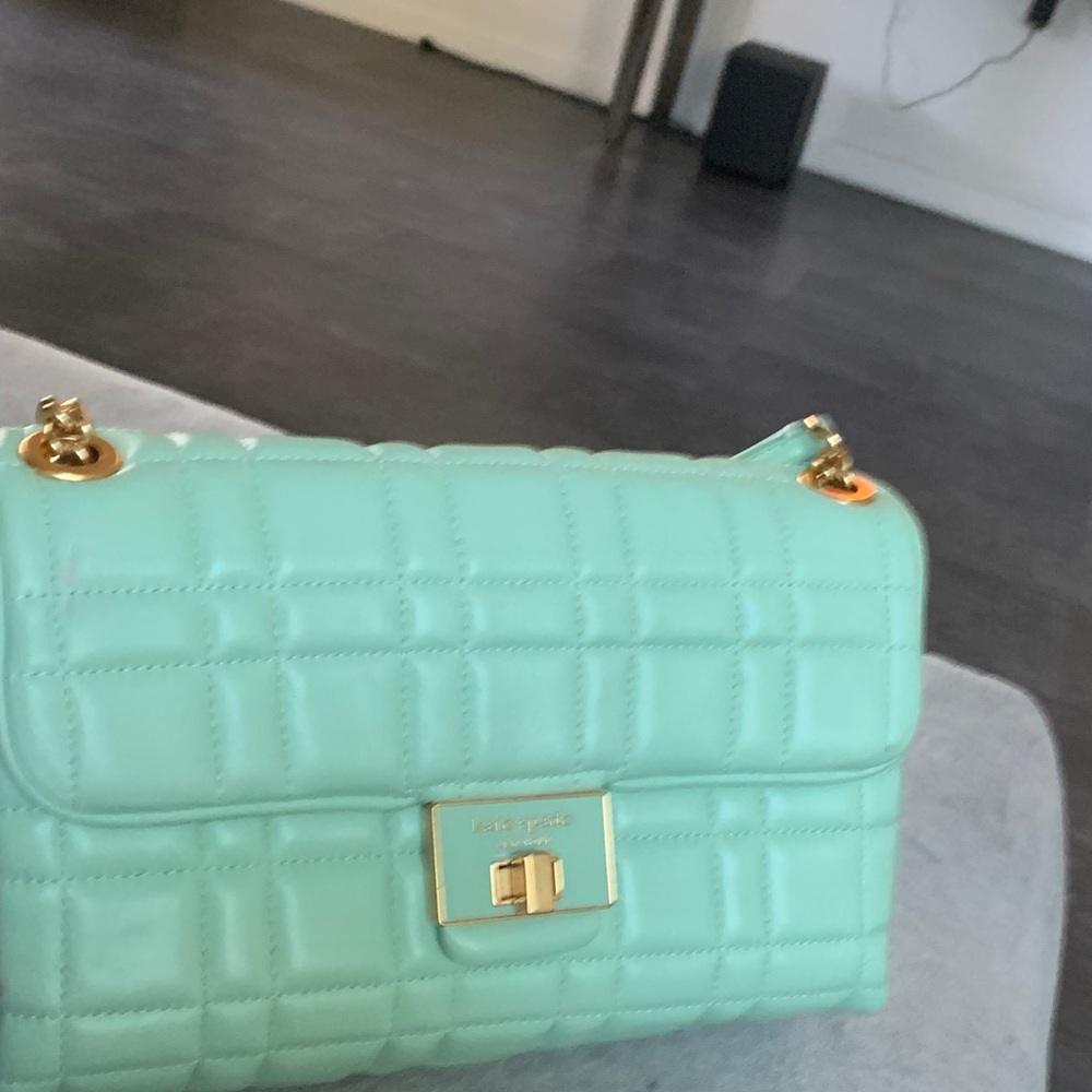 kate spade Mint Quilted Shoulder Bag with Gold Hardware